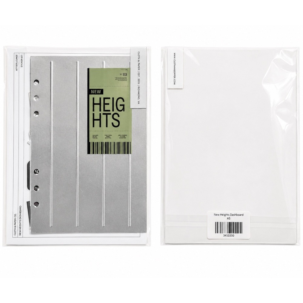 Cloth & Paper New Heights Dashboard A5 Planner Insert Silver Green Minimalist